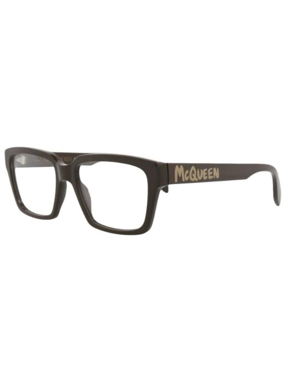 New Alexander McQueen Mens Square/Rectangle Brown Brown Transparent Fashion Desi